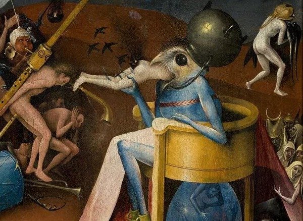 Hieronymus Bosch: Der Garten der Lüste – der Höllenfürst (Detail)